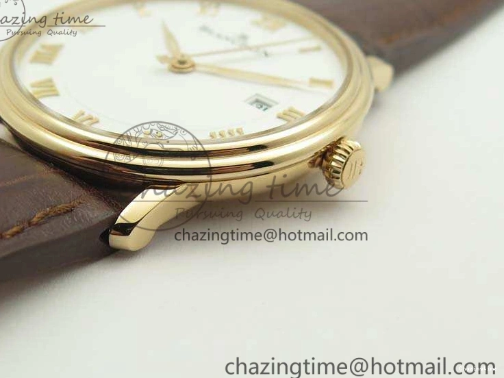 0309 Villeret 6651 RG ZF 1:1 Best Edition White Dial On Brown Leather Strap A Unique 8097